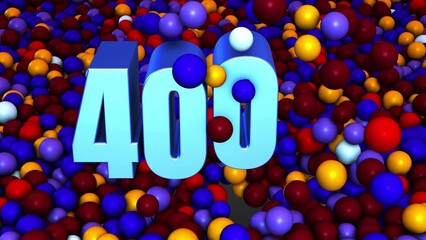 Wall Mural - Close Up View Number 4000 3D Extrude Reveal Pushing Blue Red Sweet Colorful Ball Pit Balls Background 3D Rendering