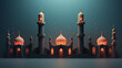 mosque at sunset, ramadan and eid background, Islamic vector background