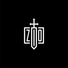 Wall Mural - ZO Initials Letter Shield Logo Vector Art  Icons  and Graphics