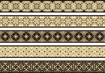 Poster - Seamless decorative borders