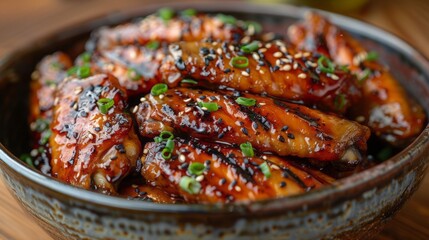 Wall Mural - Chicken wings with Japanese sauce 