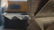 Metal stainless sheet bending on hydraulic machine.  bending stainless sheet. 