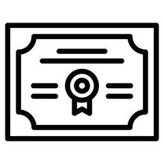 Sticker - Certificate icon. Achievement, award, grant, diploma. Vector icon