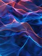 © Mickey - Futuristic blue and red digital waves in motion - An intricate display of glowing blue and red digital waves, suggesting motion and fluidity, conveys a sense of digital innovation and connection