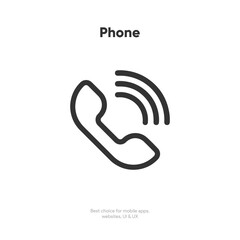 Aufkleber - Flat phone button icon, incoming call, calling, mobile, voice talk, contact symbol. Accept call. Social media sign for website, mobile app, UI, UX, GUI.