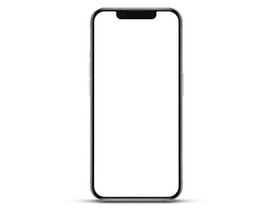 Aufkleber - 3D realistic high quality smartphone mockup with isolated background. Smart phone mockup collection. Device front view. 3D mobile phone with shadow on white background.