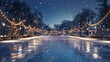 © Ilya - Ice rink Christmas background