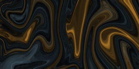 Poster - Abstract black and golden liquid marble texture background. Beautiful and stylish modern decorative acrylic wave texture .Artistic texture for birthday cards, wedding invitations, Interior design.