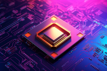 Poster - digital chip, digital technology, computer