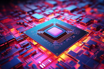Poster - digital chip, digital technology, computer