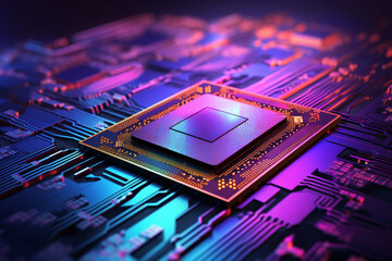 Poster - digital chip, digital technology, computer