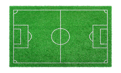 Green grass soccer, football field isolated on transparent background. PNG File