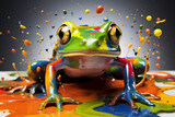 Fototapeta Przestrzenne - a frog, cute, cartoon frog