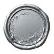 Silver seal isolated on white, transparent. PNG