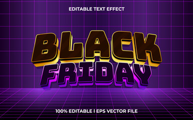 Canvas Print - black friday logo style editable vector text effect