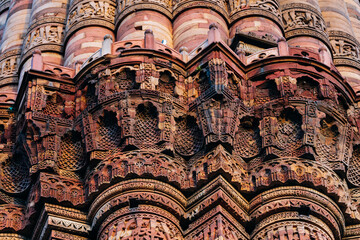 Wall Mural - views of wutub minar minaret in delhi, india