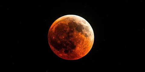 blood moon - red moon in the night sky