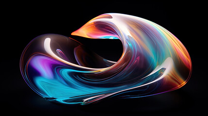 Poster - Vibrant abstract waveform with fluid motion and colorful gradients.