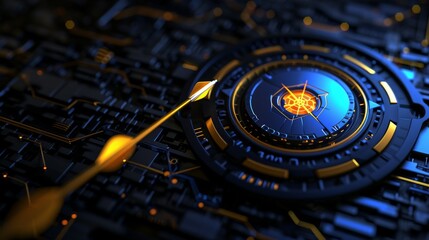 Poster - Illustration of abstract technology background with circuit board and target