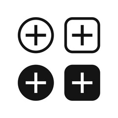 Aufkleber - add button icon. more icon vectors. plus icon set.