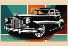 Beautiful Black Classic Vintage Car Illustration. Beautiful Vintage Car Illustration. Classic Vintage Car Design. Vintage Car Illustration Background. Vintage Car Vector Art Illustration Classic Car.