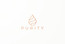 Purity Logo Water Drop Oil Cosmetic Boutique Fashion Beauty Care Business Brand Identity 