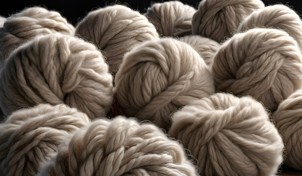 skeins of wool close-up. balls of wool for knitting