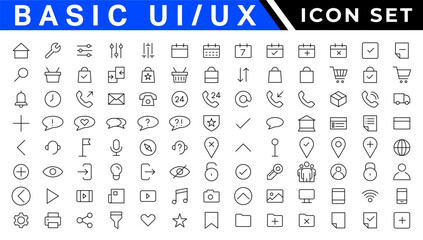 ux ui Icons bundle. Linear dot style Icons. Vector illustration