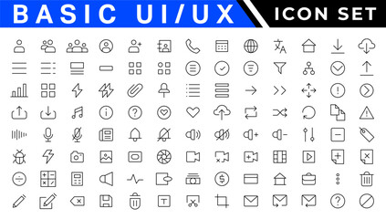 Poster - ui / ux icon set, user interface iconset collection.