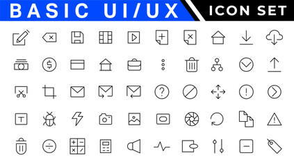Poster - ui / ux icon set, user interface iconset collection.