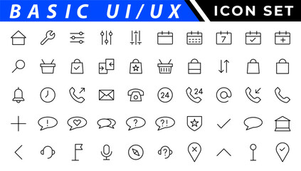 Poster - ux ui Icons bundle. Linear dot style Icons. Vector illustration