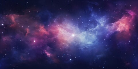 Poster - Colorful Space Filled With Stars and Clouds Generative AI