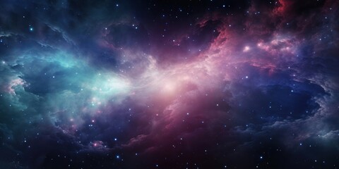 Poster - Colorful Space Filled With Stars and Clouds Generative AI