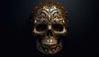 © Rehan - Golden decorative metallic golden brain skull on dark background