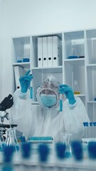 Poster - In the laboratory, a medical toxicologist determines the toxicity of substances and their effects on the body. An immunologist studies the mechanisms of the immune response to develop new vaccines and
