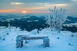 winter morning dawn on top of Lusatian mountains