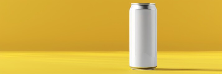 Poster - Aluminum soda can mock up on abstract background with empty space for text placement