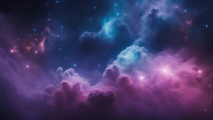 Wall Mural - galaxy in space _A deep space nebulae with a mix of colors and shapes. The image shows a large cloud of gas and dust 