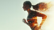 脂肪を燃焼させて走る女性ランナーのイメージ
