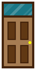 Wall Mural - Wooden door front. Vector illustration.	