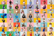 © Pixel-Shot - Big collage of beautiful women on color background