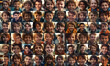 © Loks - collage of European young boys smiling, collage of portrait, grid of 60 cheerful faces, group photo