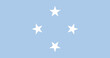 Close-up of blue and white national flag of Oceanian country of Federated States of Micronesia with stars. Illustration made March 2nd, 2024, Zurich, Switzerland.