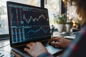Poster - A person using a cryptocurrency exchange to buy and sell digital assets