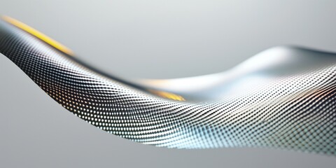 Wall Mural - Wave of silver with dots on a gray background.