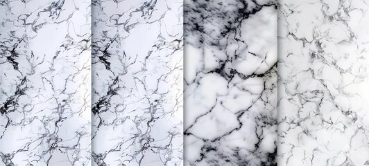 Wall Mural - White marble in the form of texture set