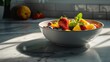Fresh fruit salad in a bowl. Health food. Nutrition. Vegetarian meal. Fitness food. 