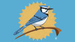 Flat Design Blue Jay Vector Illustration. Perfect for Nature-Themed Designs. 