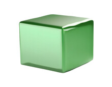 Isolated Green Rectangular Parallelepiped On Transparent Background .