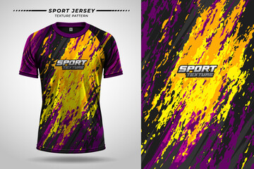 Wall Mural - Sport jersey soccer, racing texture background grunge style with vector 3D mockup for sublimation print